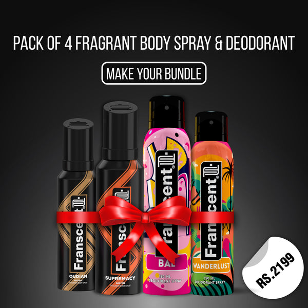 PACK OF 4 FRAGRANT BODY SPRAY & DEODORANT MAKE YOUR BUNDLE